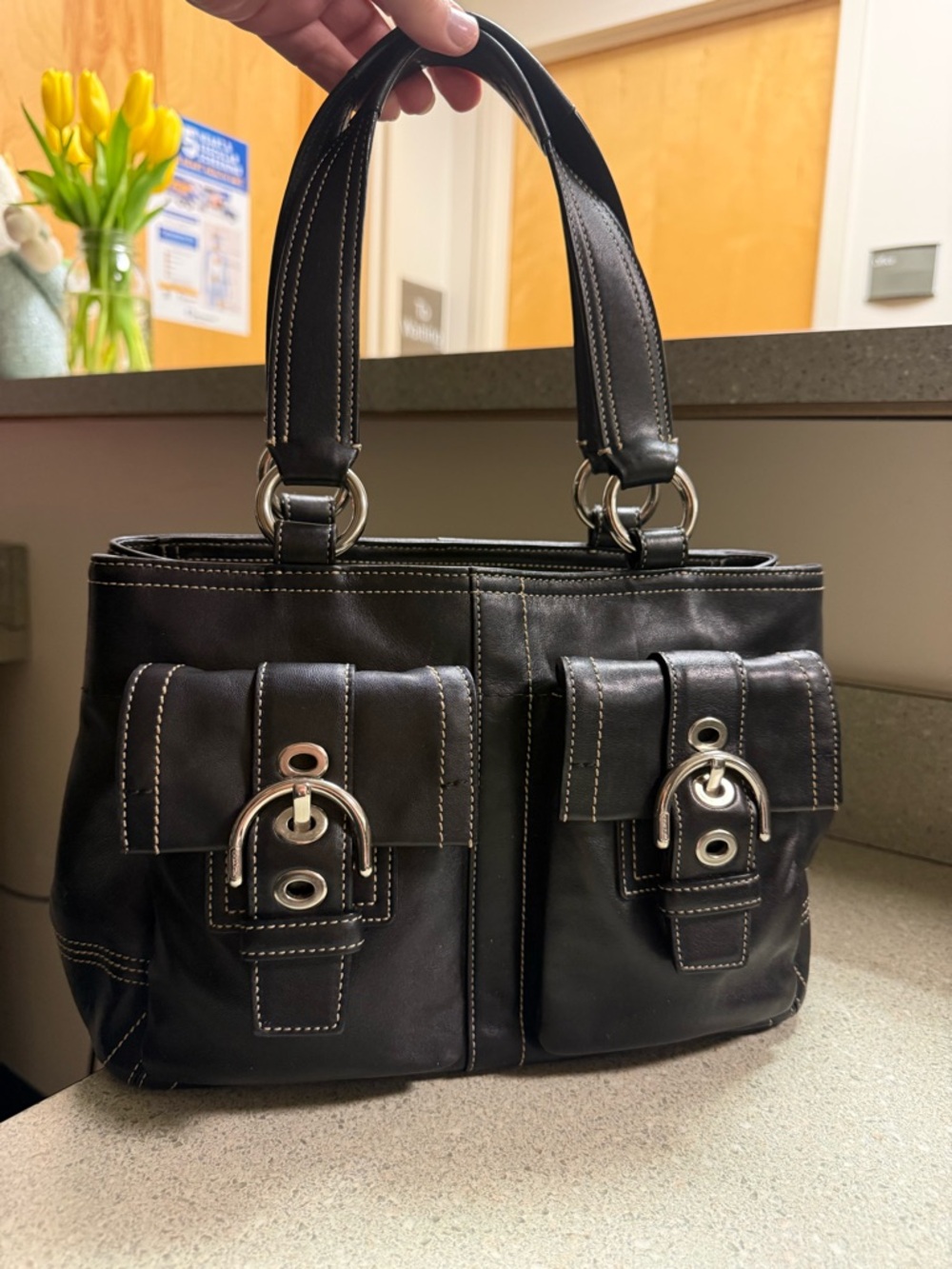 Vintage Coach SoHo Leather Pocket Tote Satchel